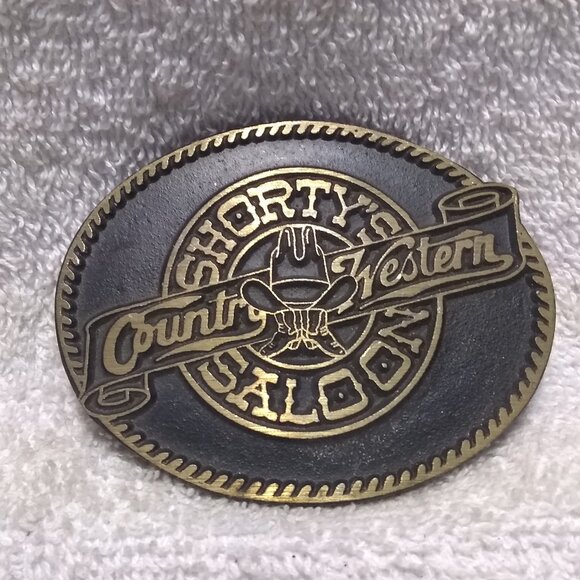 Shorty\'s Country Western Saloon Dyna Buckle Provo Utah Stamped No 11 Great VTG main image 4